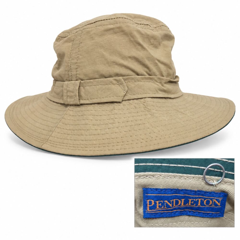 Pendleton Safari Bucket Hat Men’s MED 7" Khaki Tan Sun Fishing Trail Boonie Cap